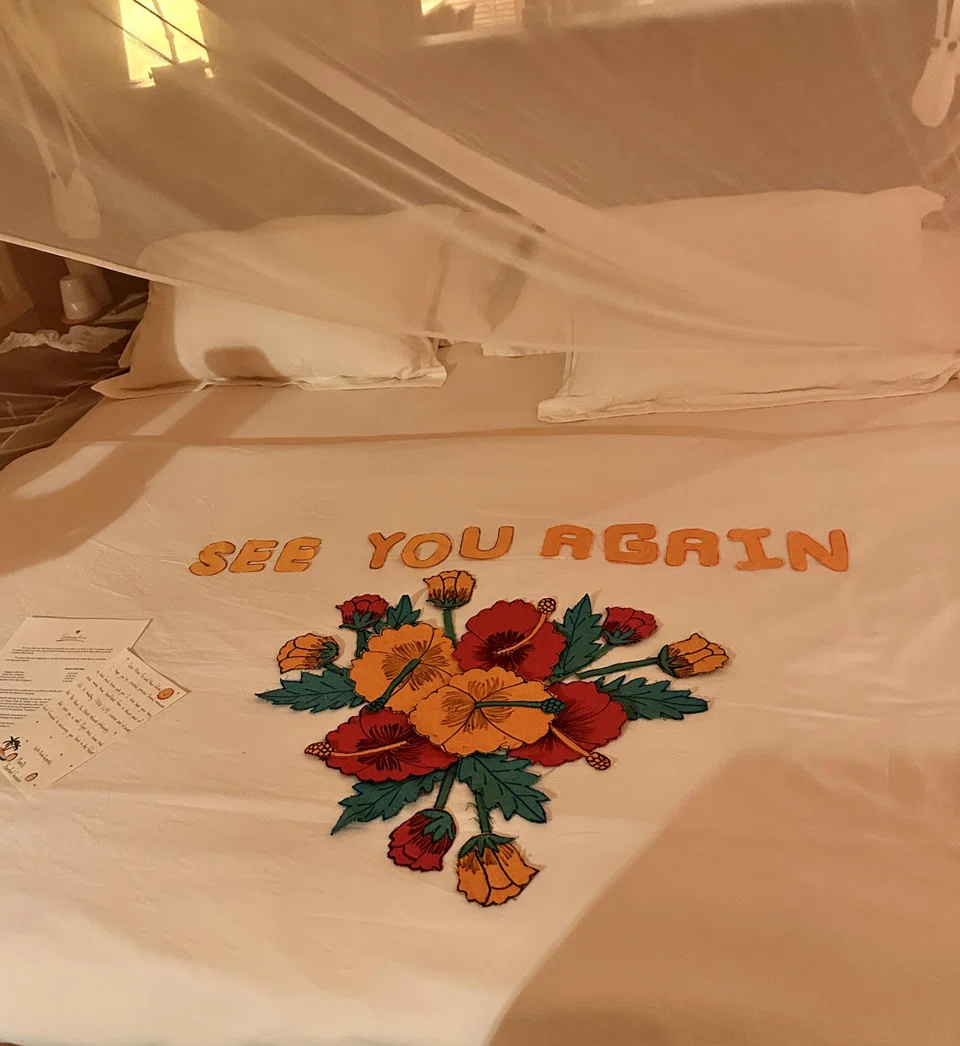 A sweet bouquet of carefully arranged floral fabric decals.