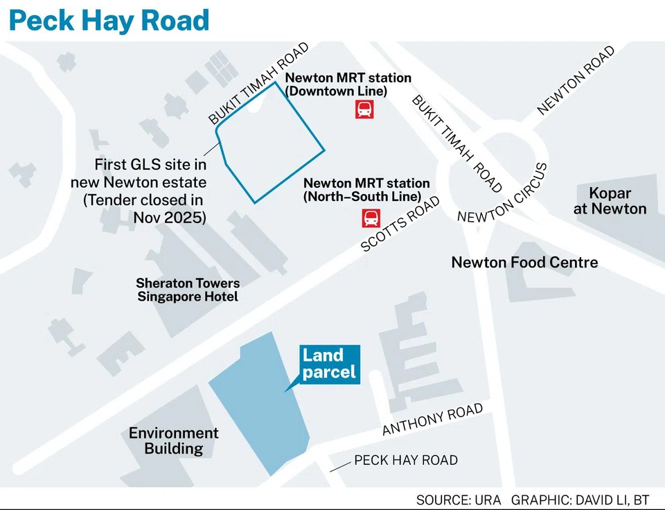 The Peck Hay Road site is among two new private residential sites released for sale on Thursday.