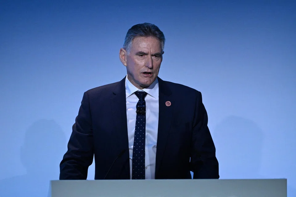 BHP Group Chair Ross McEwan speaks during the company's annual general meeting in Melbourne, Australia, Oct 23, 2025.    