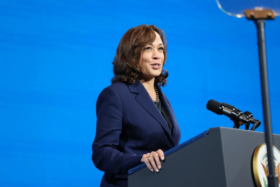 “The United States is here to stay,” Harris told business leaders on the sidelines of the Asia-Pacific Economic Cooperation (Apec) summit, also attended by Chinese President Xi Jinping.