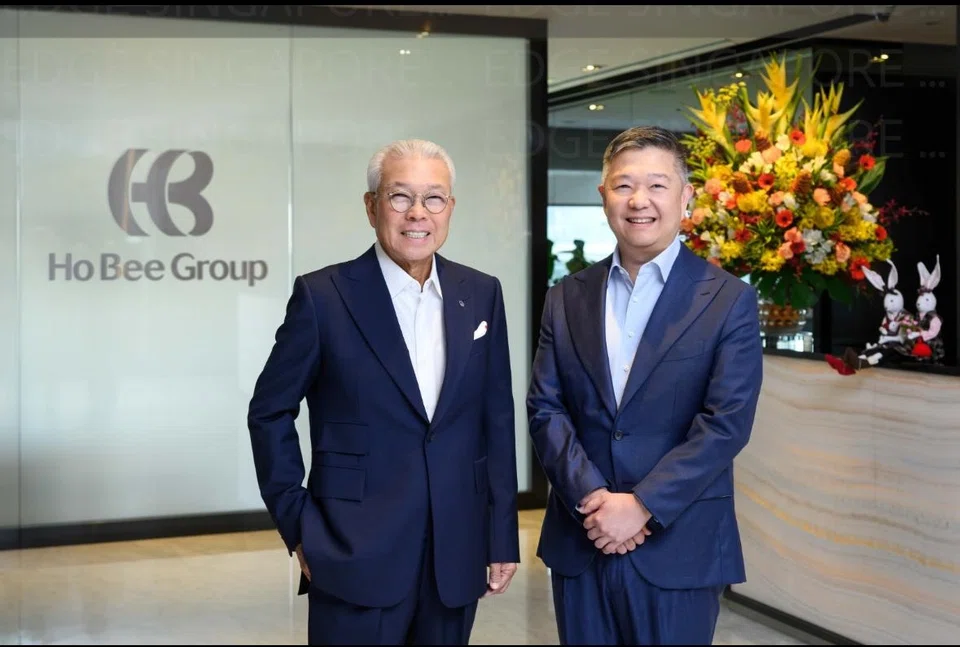 ‘Perseverance, integrity, and excellence are not just values we hold – they are principles that have consistently guided us through economic cycles and evolving markets,’ says
Chua Thian Poh (left), Ho Bee Land founder and executive chairman with Nicholas Chua, Ho Bee Land CEO.