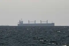 A cargo ship in the Gulf, near the Strait of Hormuz amid the US-Iran conflict with Iran, in United Arab Emirates, March 11, 2026. 