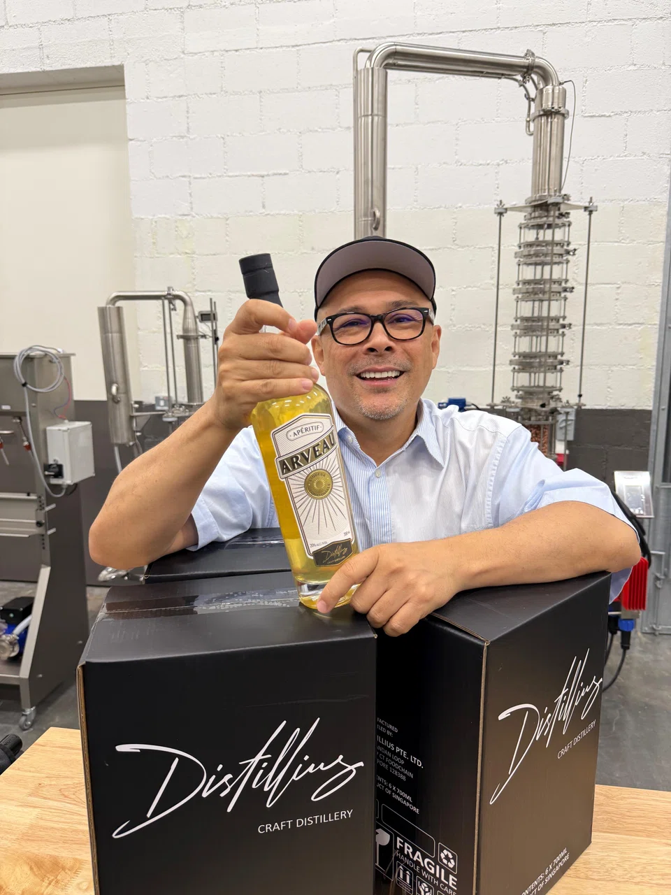 Last year, Peter Teo – along with two partners – opened Distillius, a distillery in Pandan Loop, and they created a liqueur called Arveau.