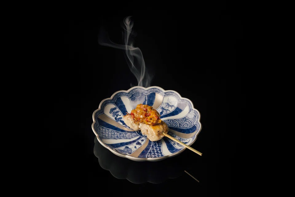 Chicken breast with harissa or spicy red-pepper relish.