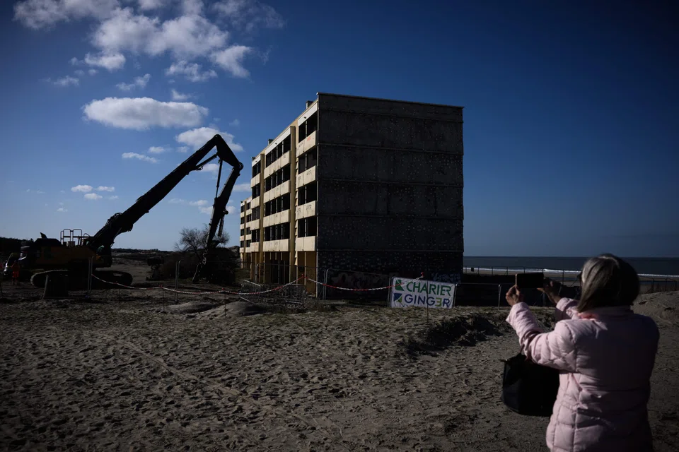 The building in the town of Soulac-sur-Mer had to be evacuated in 2014 after the sea crept up to within 20 metres of the structure.