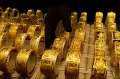 China's total gold imports via Hong Kong were down 48 per cent at 16.377 tonnes last month.