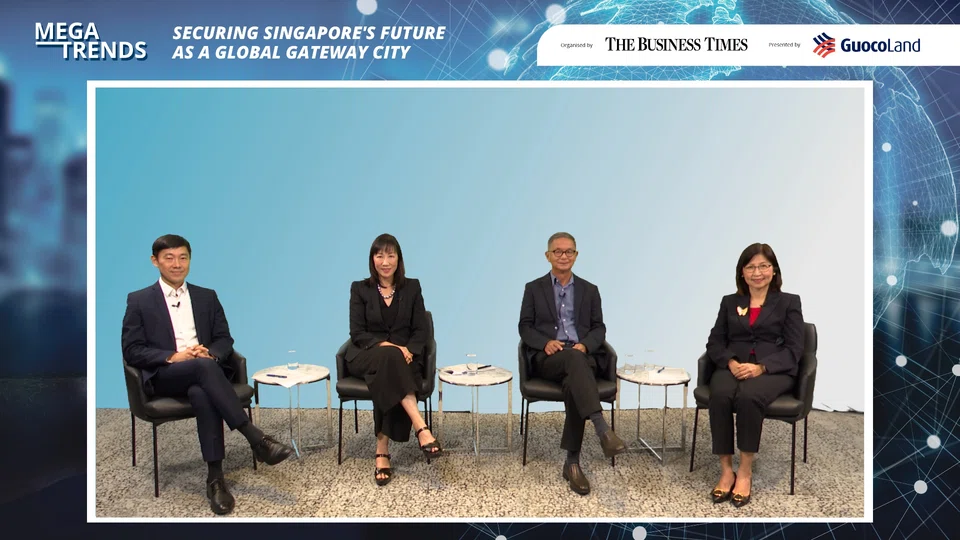 From left: GuocoLand’s chief executive Cheng Hsing Yao; BlackRock Singapore country head and regional head of South-east Asia Deborah Ho; ULI Asia Pacific Chairman Khoo Teng Chye; and Edmund Tie Holdings board member Ong Choon Fah, who moderated the webinar. 