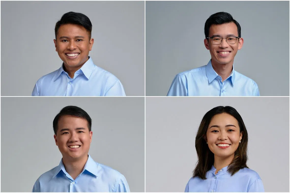 WP members (clockwise from top left) Abdul Muhaimin Abdul Malik, Kenneth Tiong, Eileen Chong and Andre Low have been co-opted into its central executive committee.
