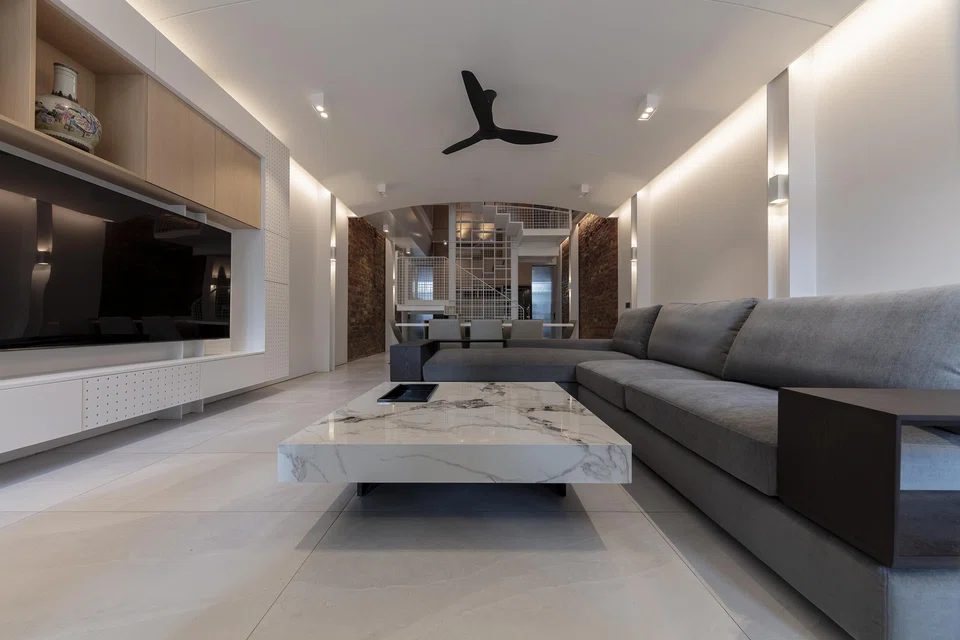 The spacious living area.