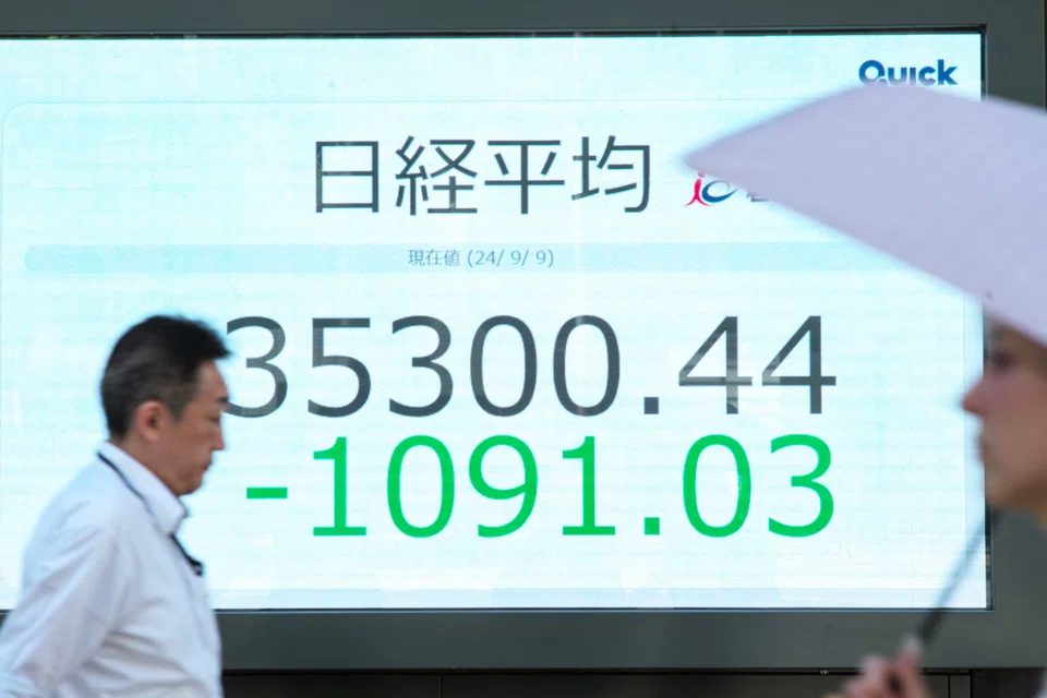 The benchmark Nikkei 225 was down 3.02 per cent, or 1,098.77 points, at 35,292.70 in early trade, while the broader Topix index fell 2.67 per cent, or 69.28 points, at 2,528.14 on Monday.
