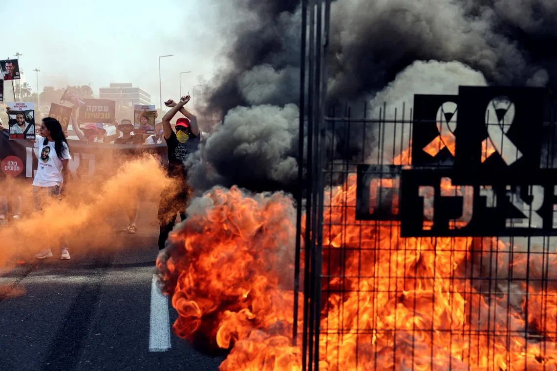 Protestors in Tel Aviv demanding the return of hostages kidnapped during Hamas' Oct 7 attack on Israel, which laid bare the consequences of intelligence failure.