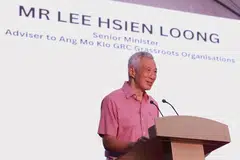 Senior Minister Lee Hsien Loong speaking at a National Day dinner in Serangoon on Sunday (Jul 27).