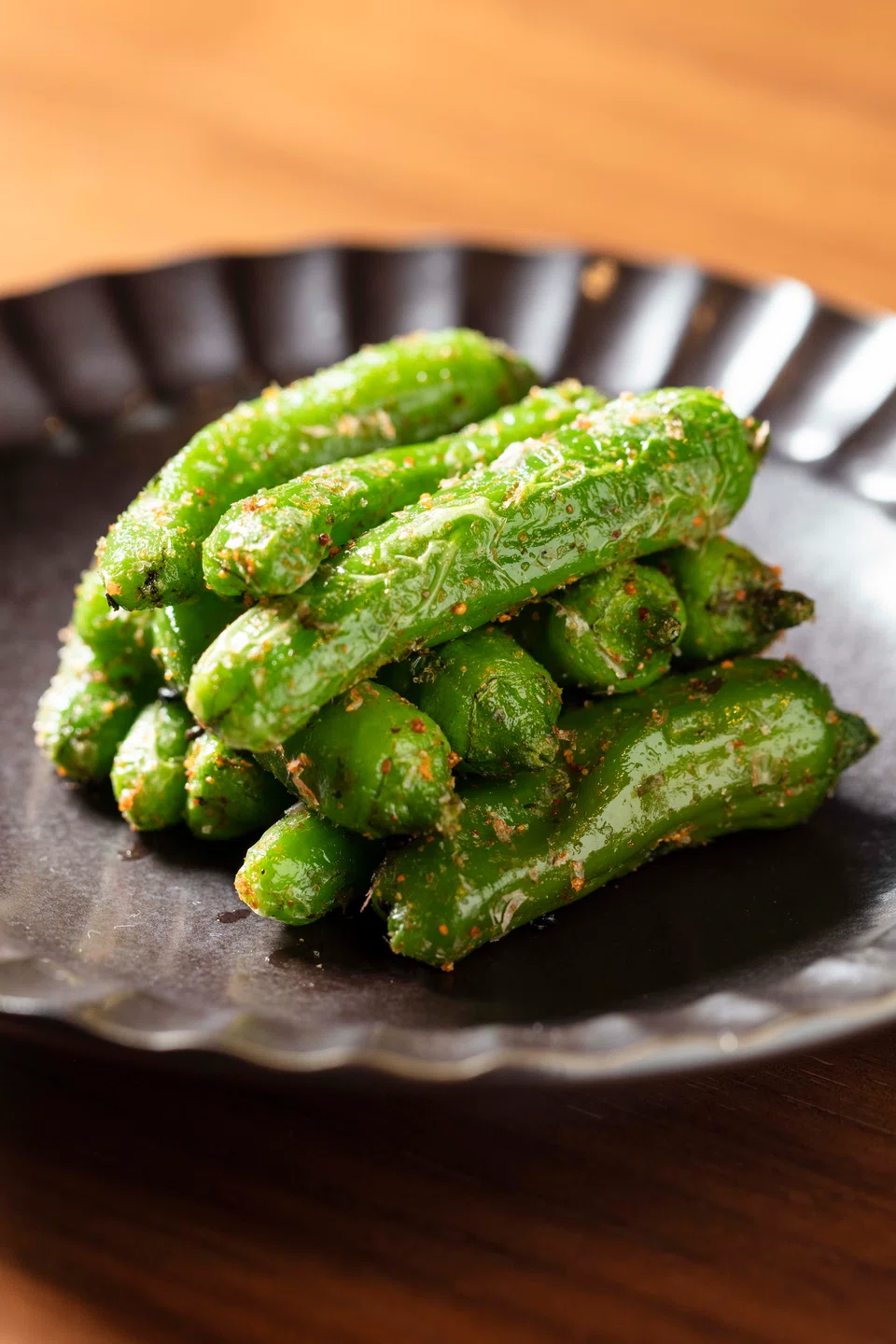 Addictive fried Shishito Peppers