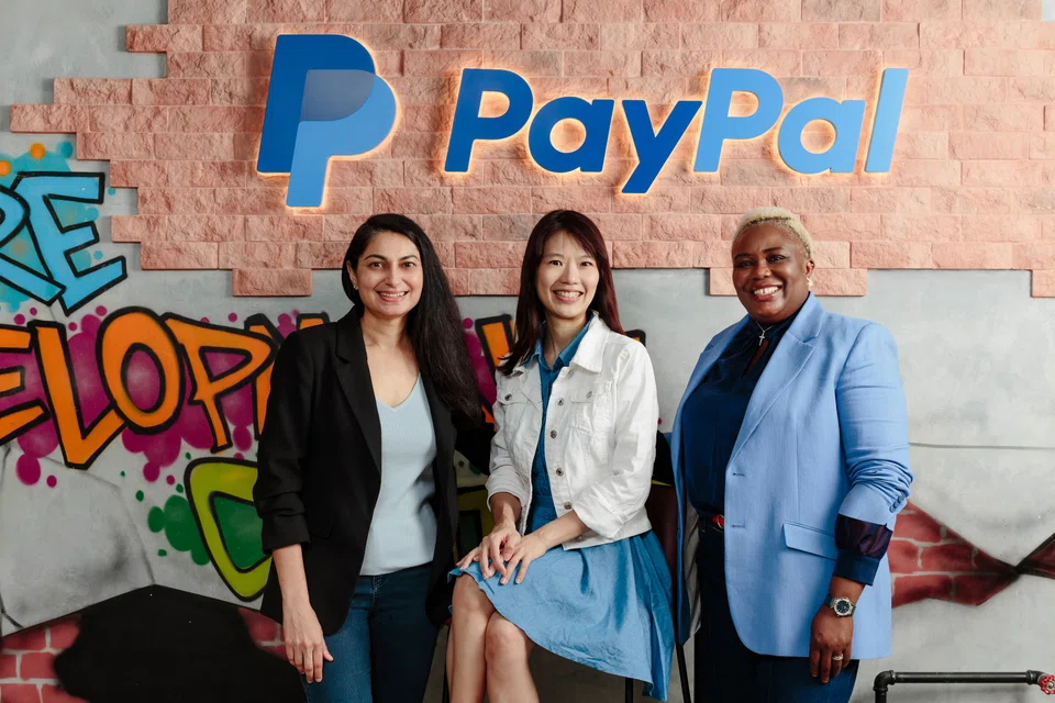 (From left) Nadia Syed, senior vice-president of international cross border trade and general manager Apac, Joanna Koh, director and head of strategic programmes and Edna Essien, data privacy officer drive cross-border commerce, innovation and data privacy from PayPal’s international headquarters in Singapore.