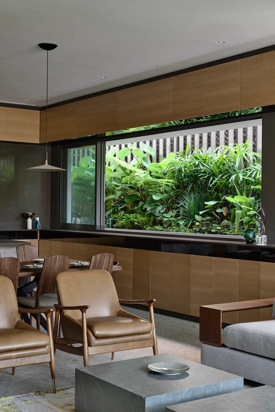 The first storey living space is designed for entertaining.