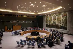 The 15-member Security Council voted 11 in favour of the resolution presented by Bahrain, with two against – China and Russia – and two abstentions.