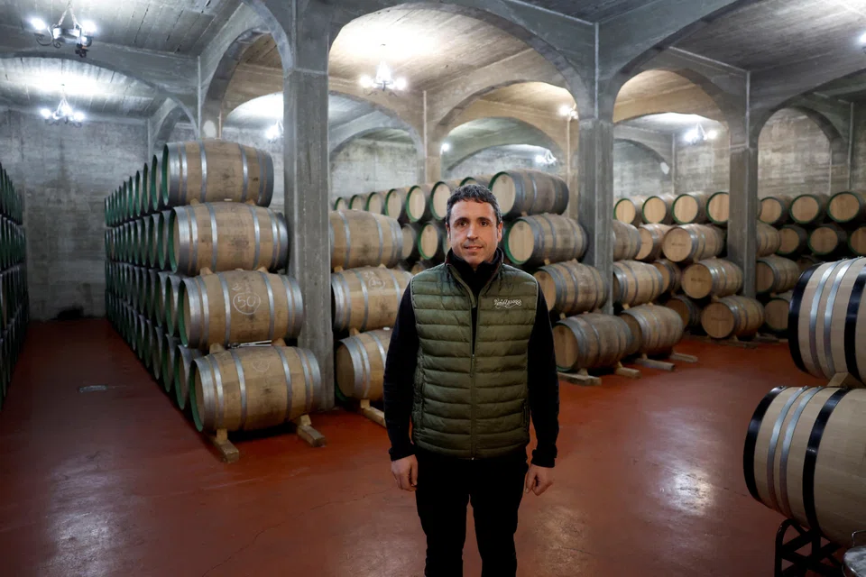 Co-owner Jorge Rodriguez, 50, at the Petralanda winery, Fuenmayor, Rioja region, Spain, April 1, 2025. The Trump Administration has said it will institute a 20 per cent tariff on goods from the European Union, which would cause the price of a bottle of wine to surge past what a casual customer would usually pay.