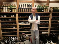 Ryuichiro Masuda in his wine and sake cellar.