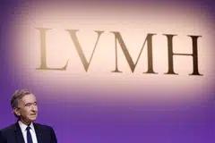 Bernard Arnault, chairman and CEO of LVMH, speaks during a news conference on the company's 2022 annual results in Paris, France, Jan 26, 2023. 
