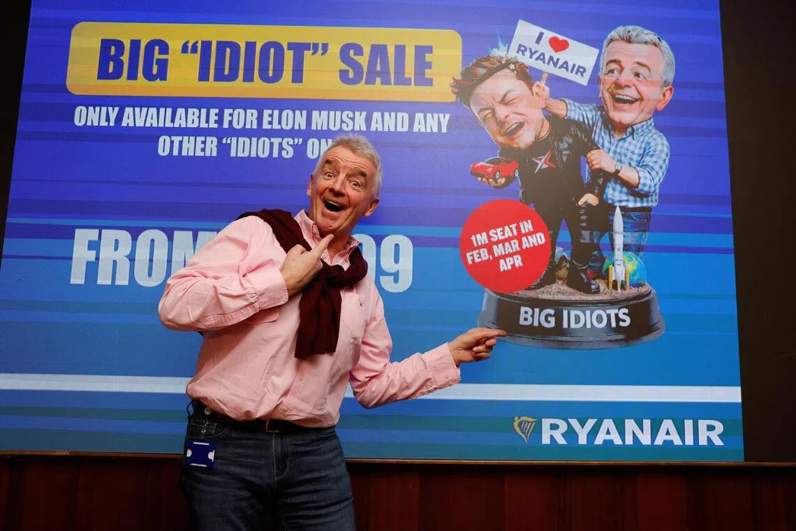 “If it helps to boost Ryanair sales, you can insult me all day, any day,” said Ryanair CEO Michael O'Leary.  