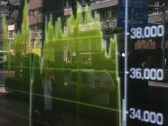 The Nikkei touched a two-week high of 34,758.97 before ending the day up 1.03 per cent at 34,730.28.