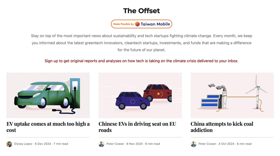 A screengrab of The Offset newsletter. 
