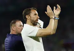 England manager Gareth Southgate applauds fans after their match against Slovenia. The Three Lions were already assured of a place in the last 16 but can expect more criticism after failing to improve on underwhelming performances in edging past Serbia and drawing with Denmark.