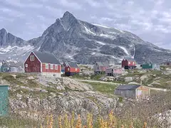 Greenland’s mostly Inuit population of under 57,000 lives on the less than 20 per cent of habitable land outside the vast tundra. The village of Kuummiut (above) has 234 inhabitants.