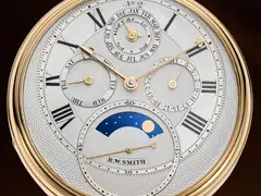 Roger Smith ‘Pocket Watch Number Two, with perpetual calendar, tourbillon and Moonphase complications was built by Smith over five years entirely from handcrafted parts.