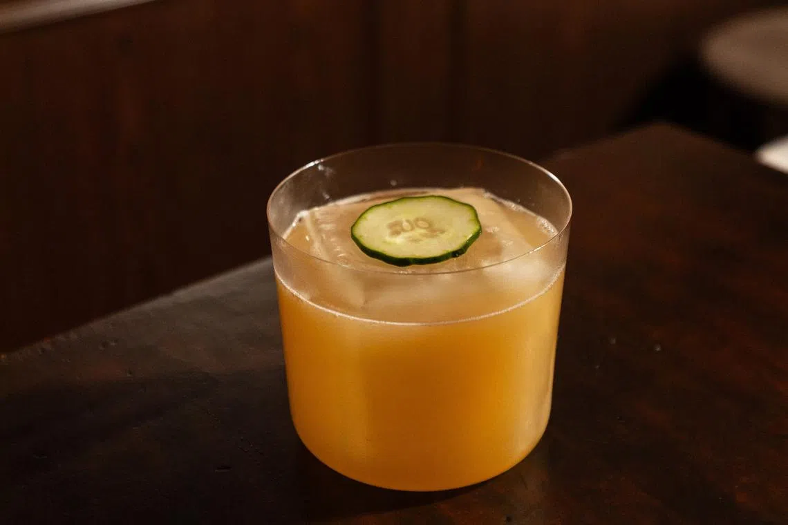 One of the bar’s bestsellers is Achar, a sweet-sour concoction with a kick of spice. It is named for the spicy pickled vegetables common in Peranakan cuisine.