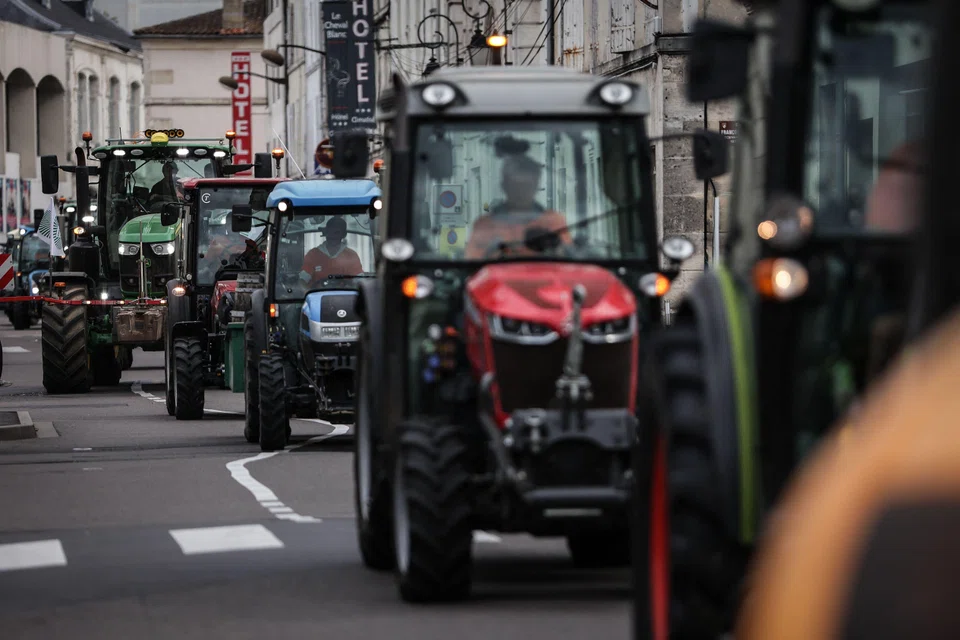 Some 800 protestors riding on tractors and carrying signs gathered in France’s south-western town of Cognac last week demanding a delay to an upcoming European Union vote to impose duties on Chinese electric vehicles.
