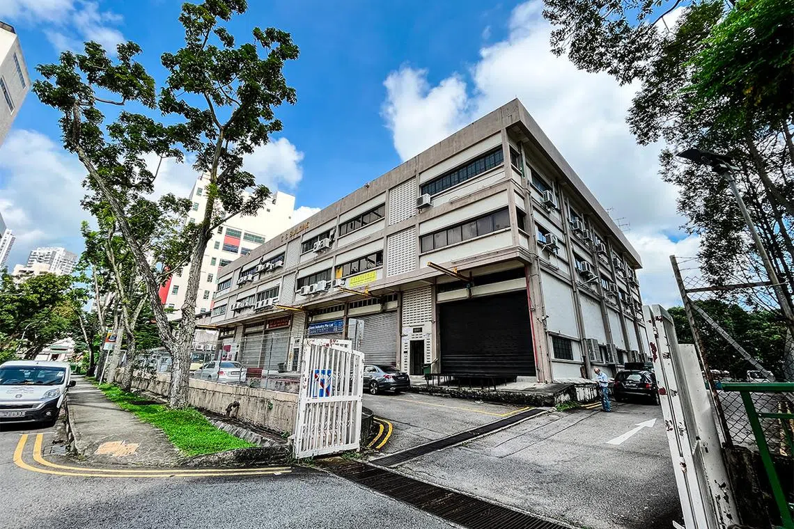 The three-storey industrial building comprising 18 strata units is located at 16, 18 and 20 Lorong Ampas.