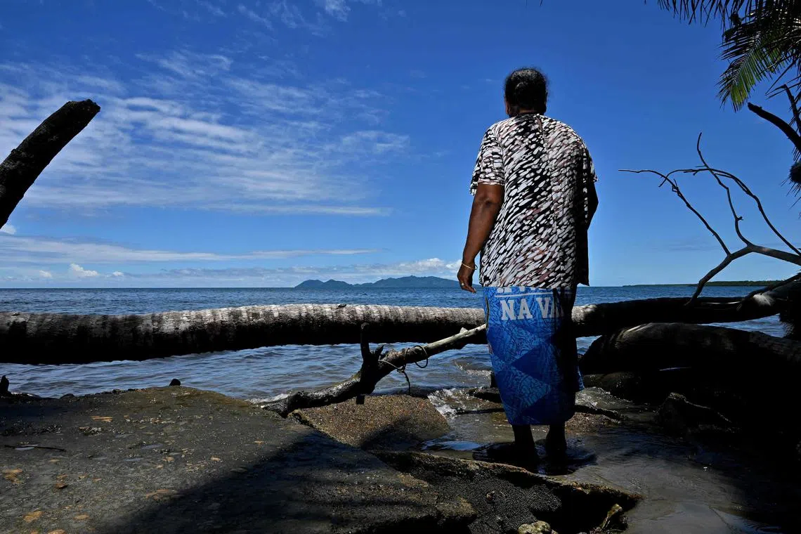 Coastal erosion seen in Togoru, Fiji. The same countries that are most exposed to climate change and are likely to incur the most economic damage from it, are the same ones that can least afford to put systems in place to combat it.