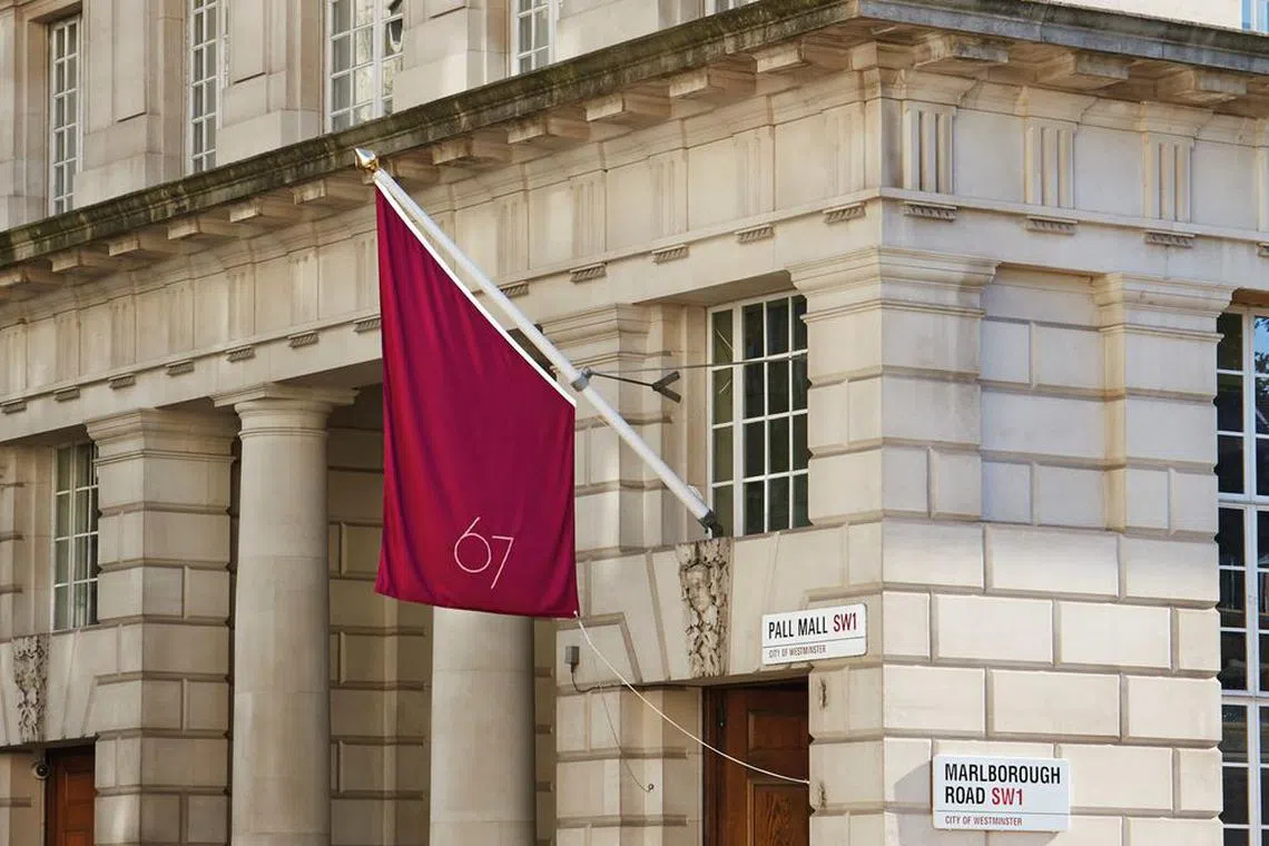 The original London location of 67 Pall Mall.