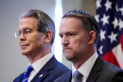 US Treasury Secretary Scott Bessent (left) and Trade Representative Jamieson Greer insist Washington is not seeking decoupling or escalation with China.