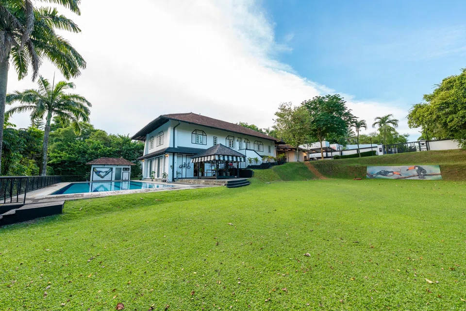 The house has four levels, with a built-up area of about 7,000 sq ft.