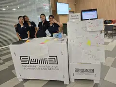Sajida Khatun (second from left) from Bartley Secondary School with her teammates. The group came up with the idea of Ching Ching Bank, a digital bank that lets its customers compartmentalise their spending.