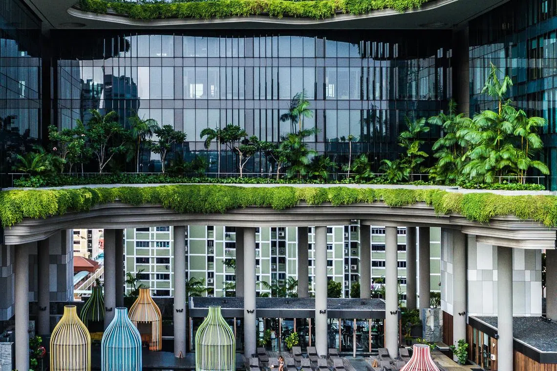 PARKROYAL COLLECTION Pickering's greenscape includes 15,000 sq m of tiered 'sky gardens'.