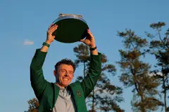 With his win at Augusta National, the 36-year-old Northern Irishman joins Jack Nicklaus (1965, 1966), Nick Faldo (1989, 1990) and Tiger Woods (2001, 2002) as the only players to successfully defend their Masters title.  