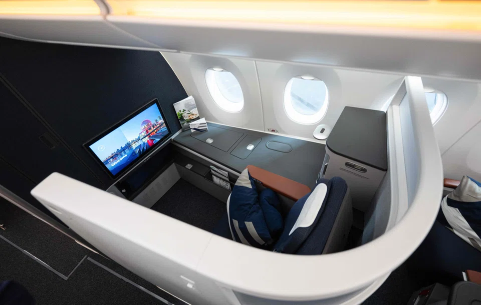 Lufthansa's innovative Allegris design includes cooling and heating features in the business-class seats and an embedded tablet display to adjust all the ambient options.