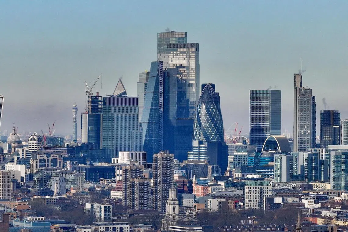 Above: City of London. Retail sales volumes fell by 1.1% in October compared with a month before.