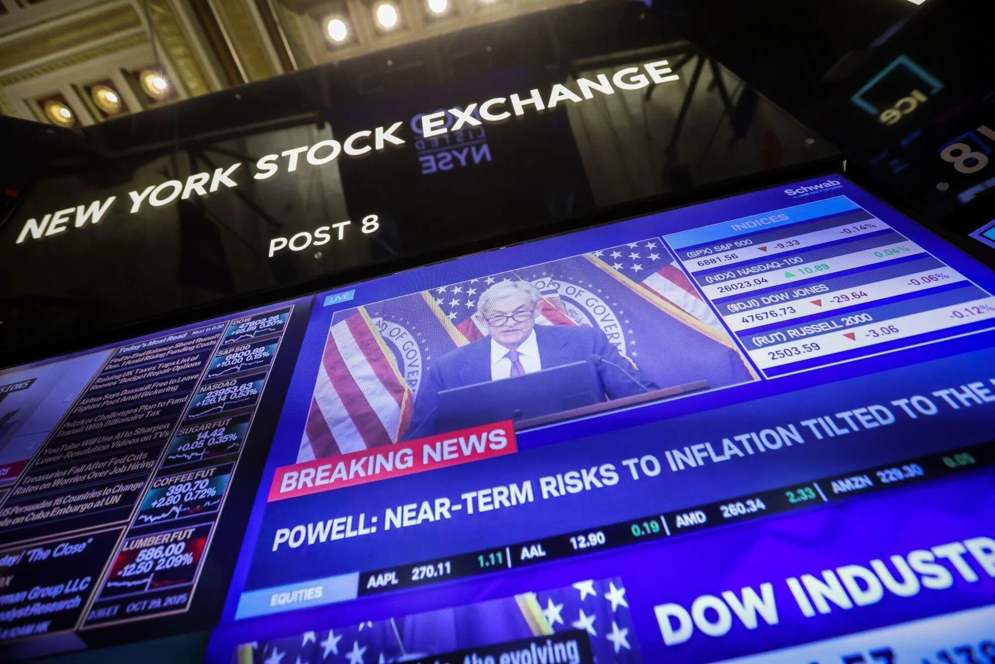 The Dow Jones Industrial Average fell 74.37 points, or 0.16 per cent, to 47,632.00 on Wednesday.