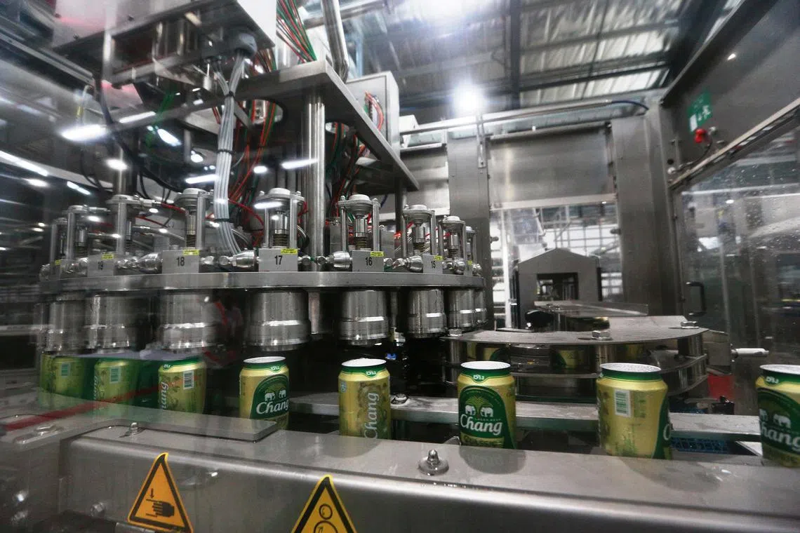 Ebitda for ThaiBev's beer segment increases 4% from previous year due to lower raw material cost and more efficient production.