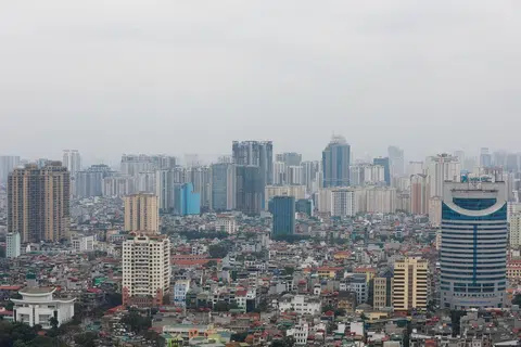 View of Hanoi. Vietnam is targeting double-digit economic growth rates in the next five years.