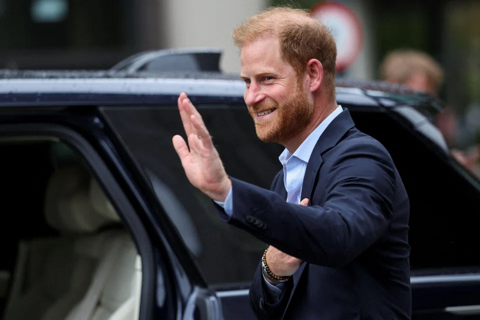Britain's Prince Harry waves as he departs the Centre for Blast Injury Studies, at the Imperial College in London, Britain, Sep 10, 2025. 