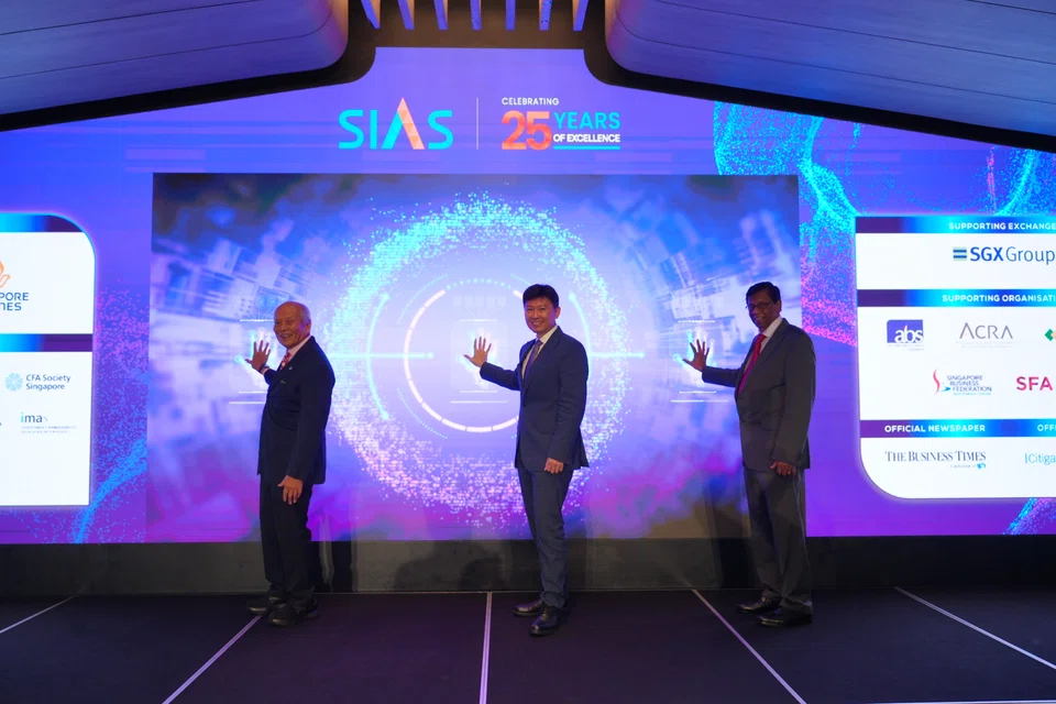 From left: Sias chairman Daniel Teo, Transport Minister and Second Minister for Finance Chee Hong Tat, and Sias president and chief executive David Gerald at the launch of Corporate Governance Week 2024.