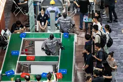 Robots on display at the World Artificial Intelligence Conference in Shanghai, China, July 28, 2025. China's top leaders have promised generous funding and policy support for tech and innovation over the next five years.