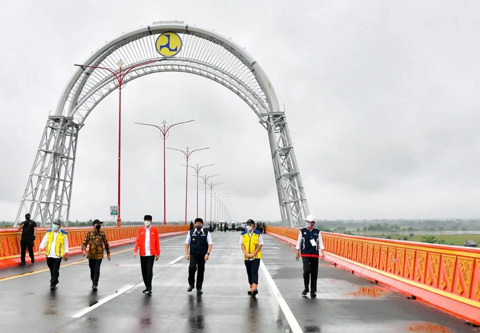 Indonesian President Joko Widodo on the Trans-Sumatra Toll Road, Sumatra island's first highway targeted to be completed by 2024 which will connect Aceh province on the northern tip to the southernmost province of Lampung. 