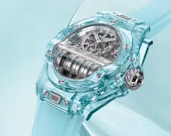 Water blue is the latest sapphire colour that Hublot has created.