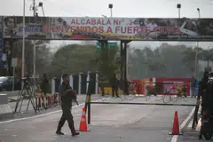 A checkpoint near Fuerte Tiuna (Fort Tiuna) in Caracas, Venezuela. Donald Trump says a "large-scale strike" on Caracas resulted in the capture of Venezuelan leader Nicolas Maduro and his wife.